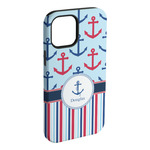 Anchors & Stripes iPhone Case - Rubber Lined (Personalized)
