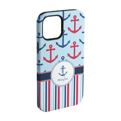 Anchors & Stripes iPhone Case - Rubber Lined - iPhone 15 Pro (Personalized)