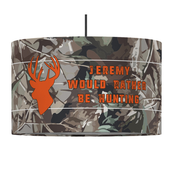 Hunting Camo 12" Drum Lampshade - PENDANT (Fabric)