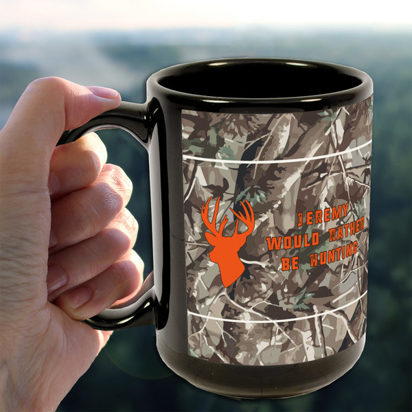 Hunting Camo 15oz. Black Mug - LIFESTYLE