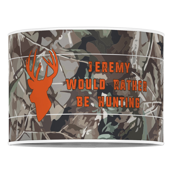 Hunting Camo 16" Drum Lampshade - FRONT (Poly Film)