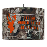 Hunting Camo 16" Drum Pendant Lamp - Fabric (Personalized)