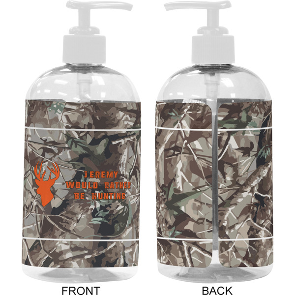 Hunting Camo 16 oz Plastic Liquid Dispenser- Approval- White