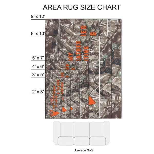 Hunting Camo 2'x3' Indoor Area Rugs - Size Chart