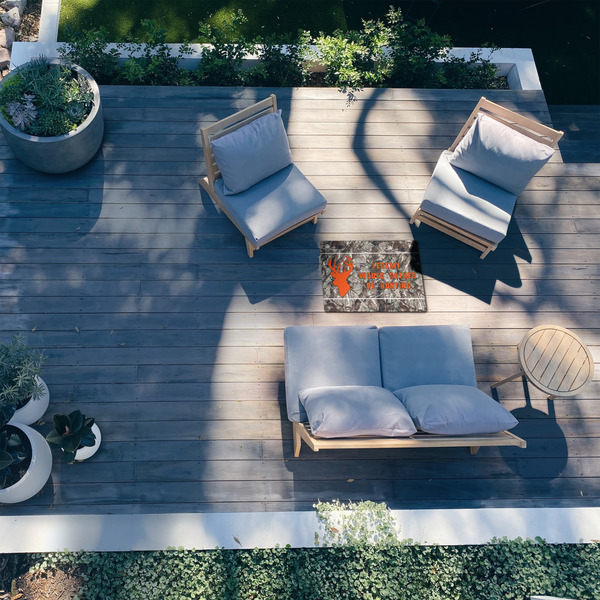 Hunting Camo 2'x3' Patio Rug - In Context