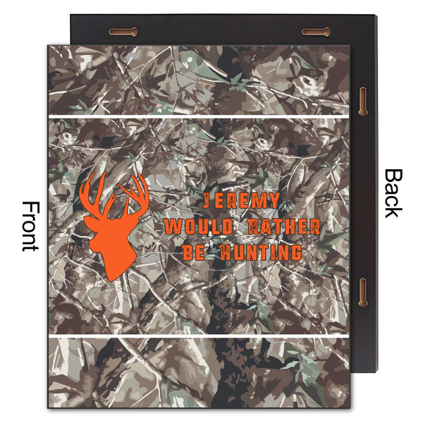 Hunting Camo 20x24 Wood Print - Front & Back View