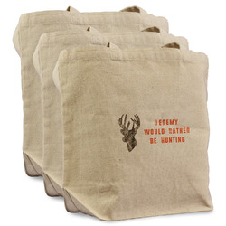 Hunting Camo Reusable Cotton Grocery Bags - Set of 3 (Personalized)