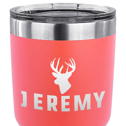 Hunting Camo 30 oz Stainless Steel Tumbler - Coral - Double Sided (Personalized)