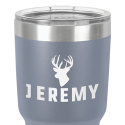 Hunting Camo 30 oz Stainless Steel Tumbler - Grey - Single-Sided (Personalized)
