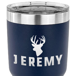 Hunting Camo 30 oz Stainless Steel Tumbler - Navy - Double Sided (Personalized)