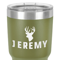 Hunting Camo 30 oz Stainless Steel Tumbler - Olive - Single-Sided (Personalized)