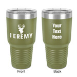 Hunting Camo 30 oz Stainless Steel Tumbler - Olive - Double-Sided (Personalized)