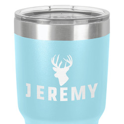 Hunting Camo 30 oz Stainless Steel Tumbler - Teal - Single-Sided (Personalized)