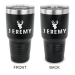 Hunting Camo 30 oz Stainless Steel Tumbler - Black - Double Sided (Personalized)