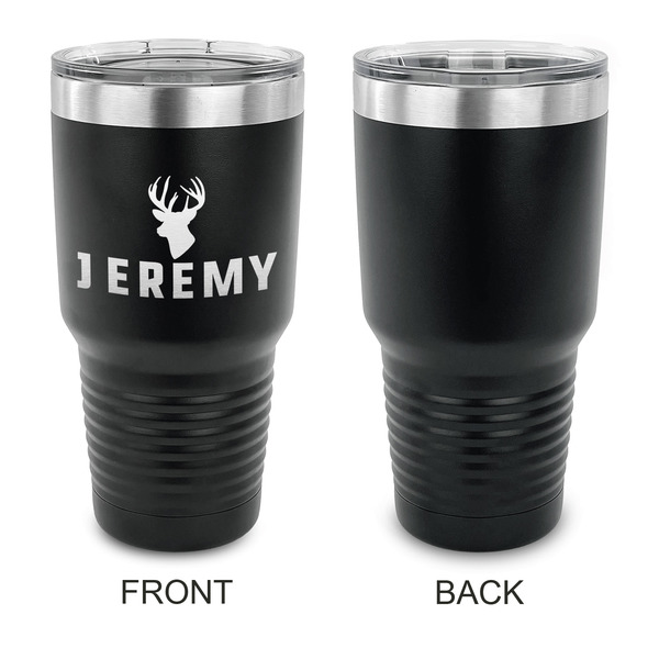 Hunting Camo 30 oz Stainless Steel Ringneck Tumblers - Black - Single Sided - APPROVAL