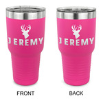 Hunting Camo 30 oz Stainless Steel Tumbler - Pink - Double Sided (Personalized)