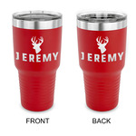 Hunting Camo 30 oz Stainless Steel Tumbler - Red - Double Sided (Personalized)