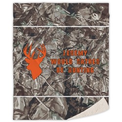 Hunting Camo Sherpa Throw Blanket - 50"x60" (Personalized)