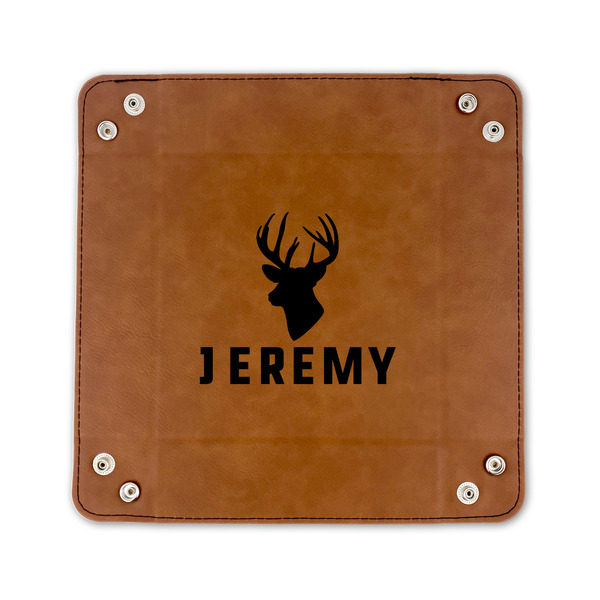 Hunting Camo 6" x 6" Leatherette Snap Up Tray - FLAT FRONT