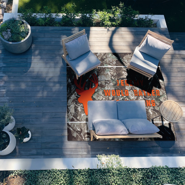 Hunting Camo 8'x10' Patio Rug - In context