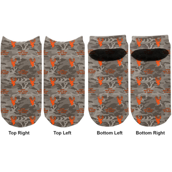 Hunting Camo Adult Ankle Socks - Double Pair - Front and Back - Apvl