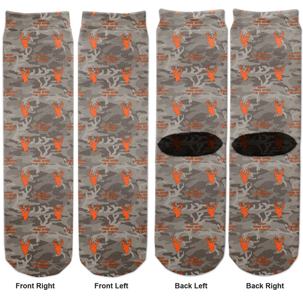 Hunting Camo Adult Crew Socks - Double Pair - Front and Back - Apvl