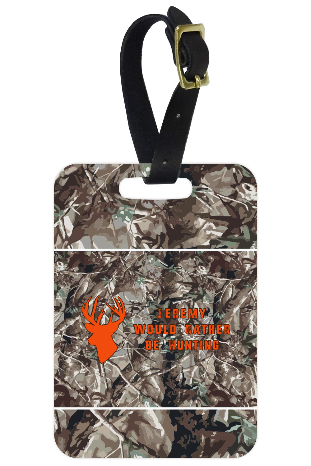 Hunting Camo Metal Luggage Tag w/ Name or Text YouCustomizeIt