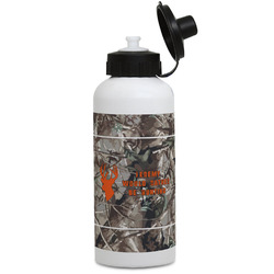 Hunting Camo Water Bottles - Aluminum - 20 oz - White (Personalized)