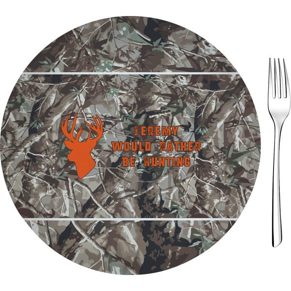 Custom Hunting Camo 8" Glass Appetizer / Dessert Plates - Single or Set (Personalized)