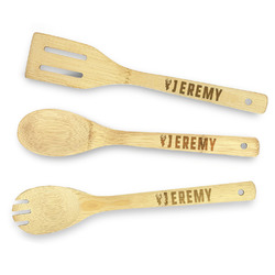 Hunting Camo Bamboo Cooking Utensil Set - Double Sided (Personalized)