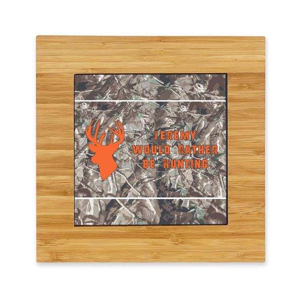 Custom Hunting Camo Bamboo Trivet with Ceramic Tile Insert (Personalized)