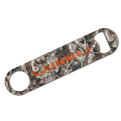 Hunting Camo Bar Bottle Opener - White w/ Name or Text
