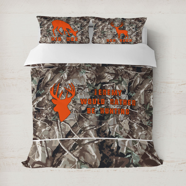 Custom Hunting Camo Duvet Cover Set - Full / Queen (Personalized)