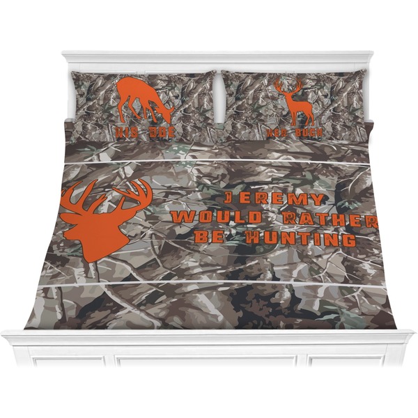 Custom Hunting Camo Comforter Set - King (Personalized)