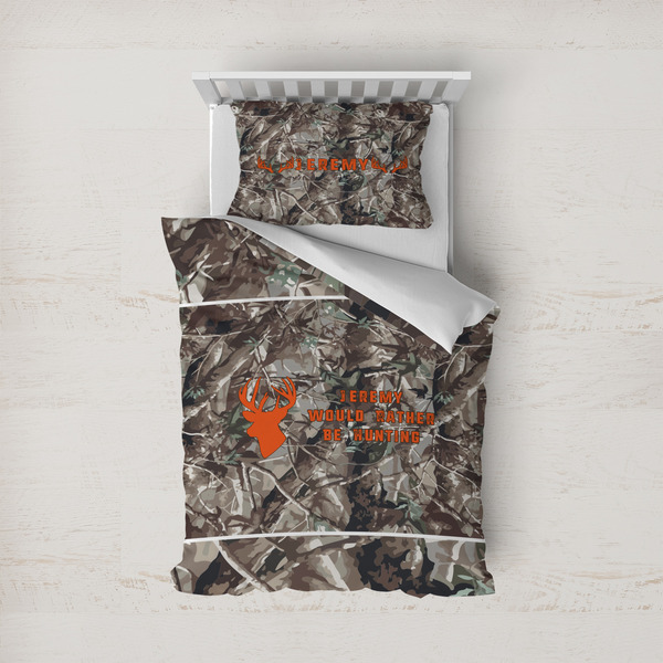 Custom Hunting Camo Duvet Cover Set - Twin (Personalized)