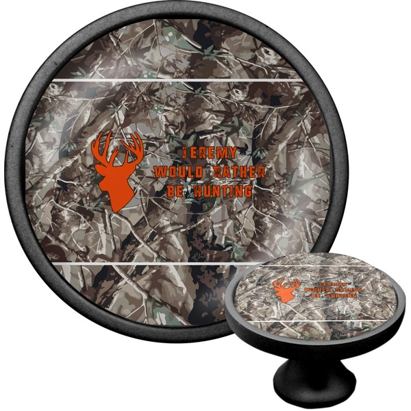 Custom Hunting Camo Cabinet Knob (Black) (Personalized)