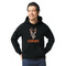 Hunting Camo Black Hoodie on Model - Front
