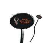 Hunting Camo 7" Oval Plastic Stir Sticks - Black - Single Sided (Personalized)