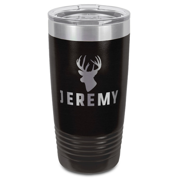 Hunting Camo Black Polar Camel Tumbler - 20oz - Front