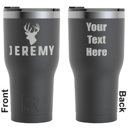 Hunting Camo RTIC Tumbler - Black - Engraved Front & Back (Personalized)