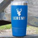 Hunting Camo 20 oz Stainless Steel Tumbler - Royal Blue - Single Sided (Personalized)