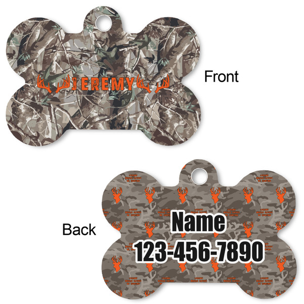 Hunting Camo Bone Shaped Dog ID Tag - Large - Approval