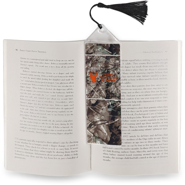 Hunting Camo Bookmark with tassel - In book