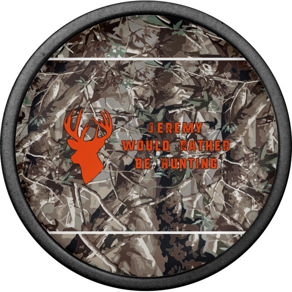 Hunting Camo Cabinet Knob - Black - Front