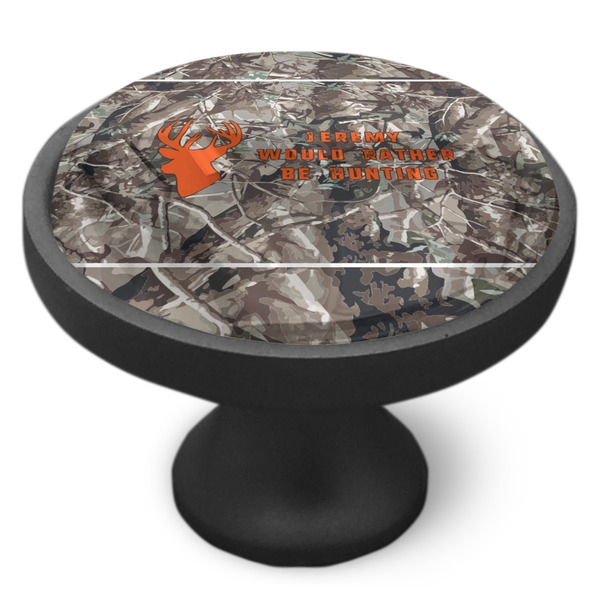 Hunting Camo Cabinet Knob - Black - Side