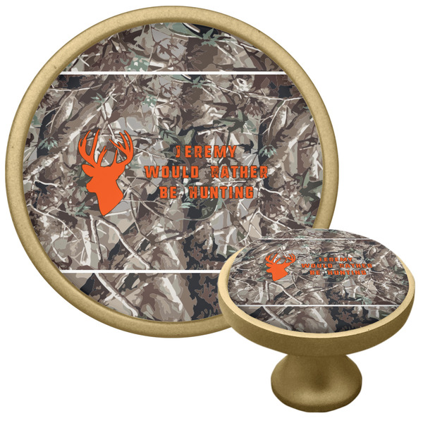 Hunting Camo Cabinet Knob - Gold - Multi Angle