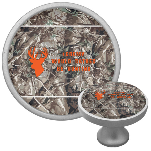 Custom Hunting Camo Cabinet Knob (Silver) (Personalized)