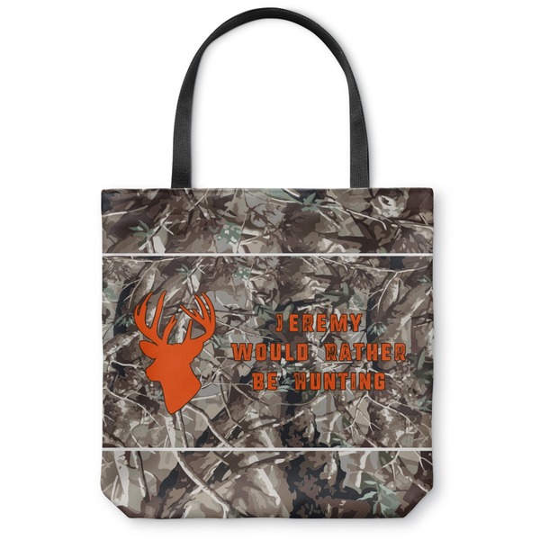 Custom Hunting Camo Canvas Tote Bag - Large - 18"x18" (Personalized)