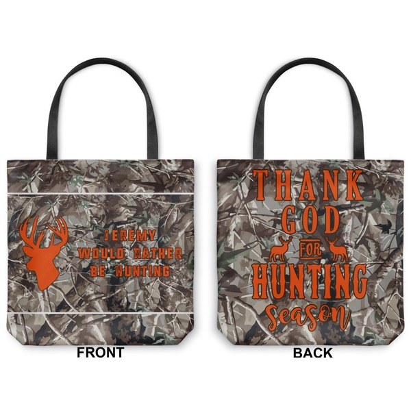 Hunting Camo Canvas Tote - Front and Back