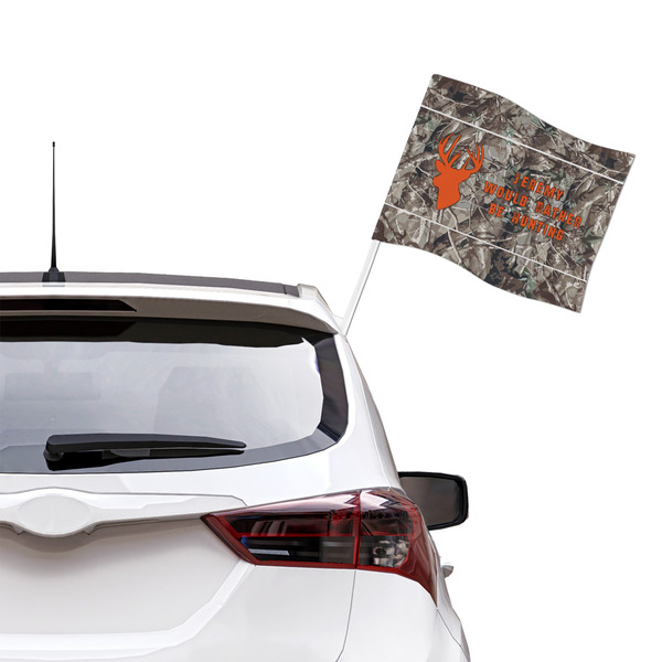 Hunting Camo Car Flag - Large - LIFESTYLE